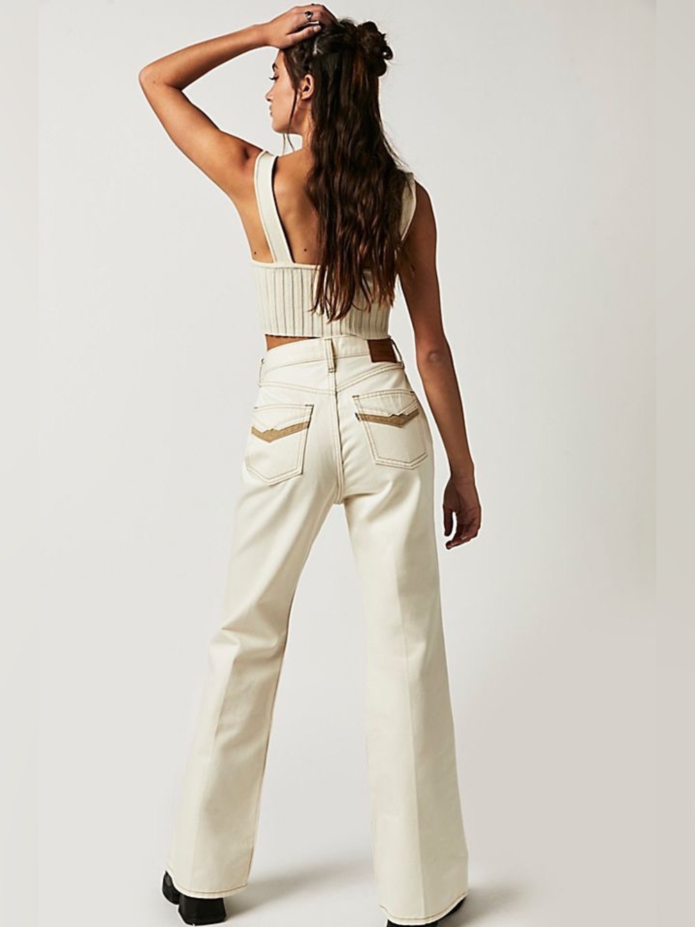Levi's® Movin On 70s High Flare Jeans Sunny Cream Size 24x32 New